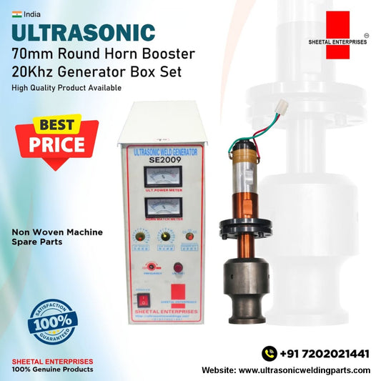 Ultrasonic 20kHz Generator with 70mm Round Horn Booster for Non Woven Bag Machine in India